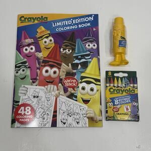 NEW Crayola LTD EDT Retired Colors 8-Count Crayons W/DANDELION Sharpener & Book